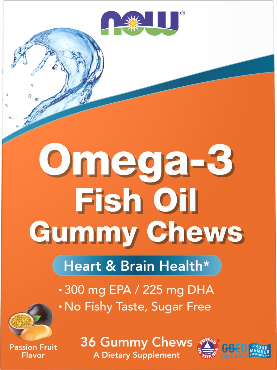 slide 3 of 8, NOW Omega-3 Fish Oil - 36 Gummy Chews, 36 ct