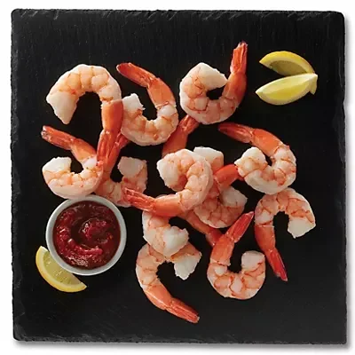 slide 1 of 1, Previously Frozen Cooked Tail-On Peeled Shrimp, Farm Raised, per lb