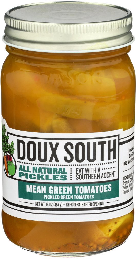 slide 1 of 1, Doux South Mean Green Tomatoes, 16 oz