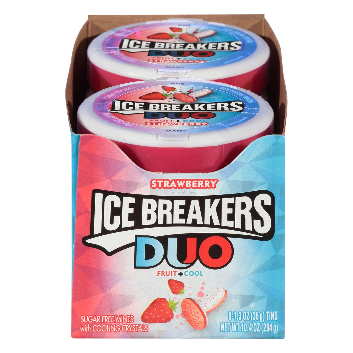 slide 1 of 1, Ice Breakers Duo Strawberry Sugar Free, 8 ct