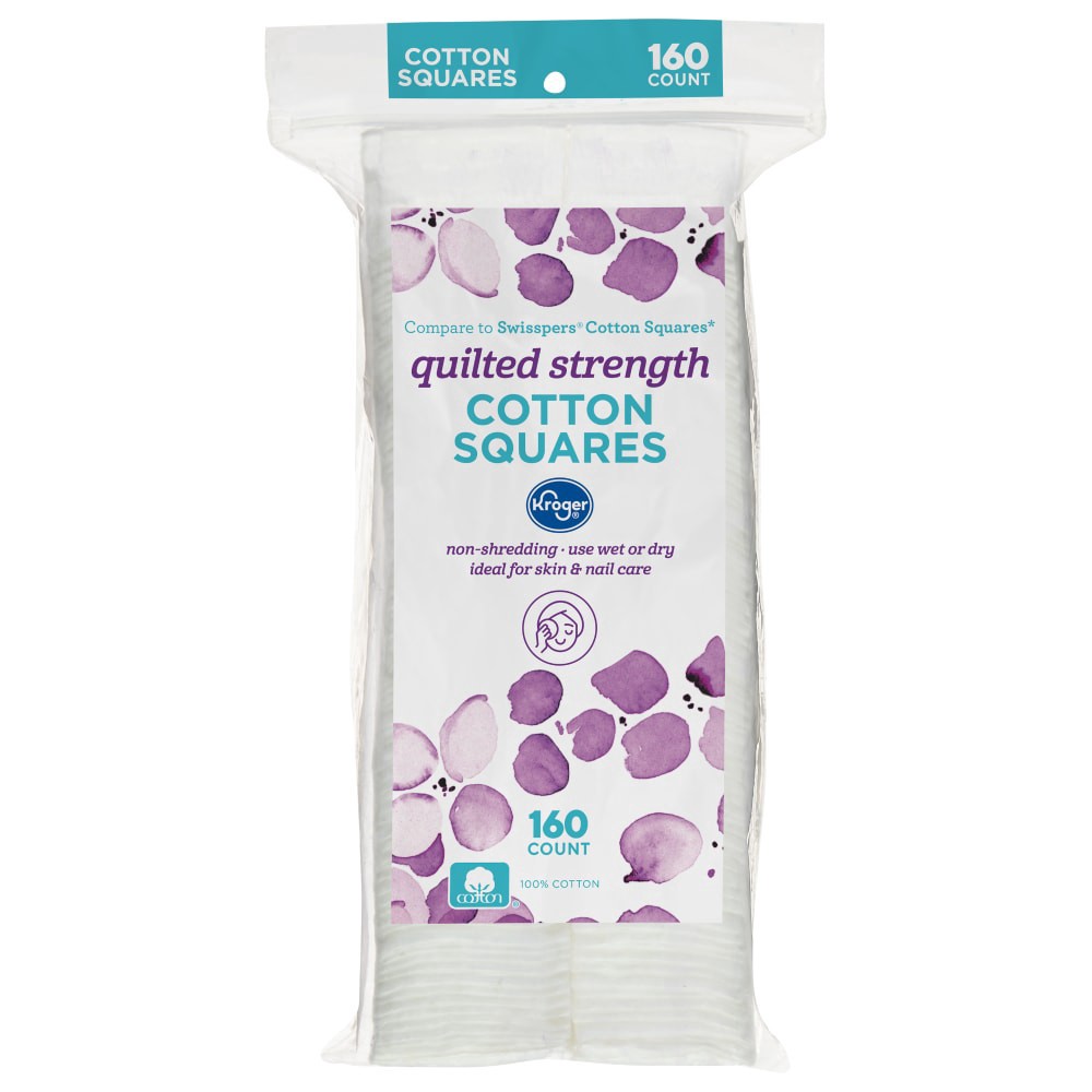 slide 1 of 2, Kroger Cotton Squares, 160 ct
