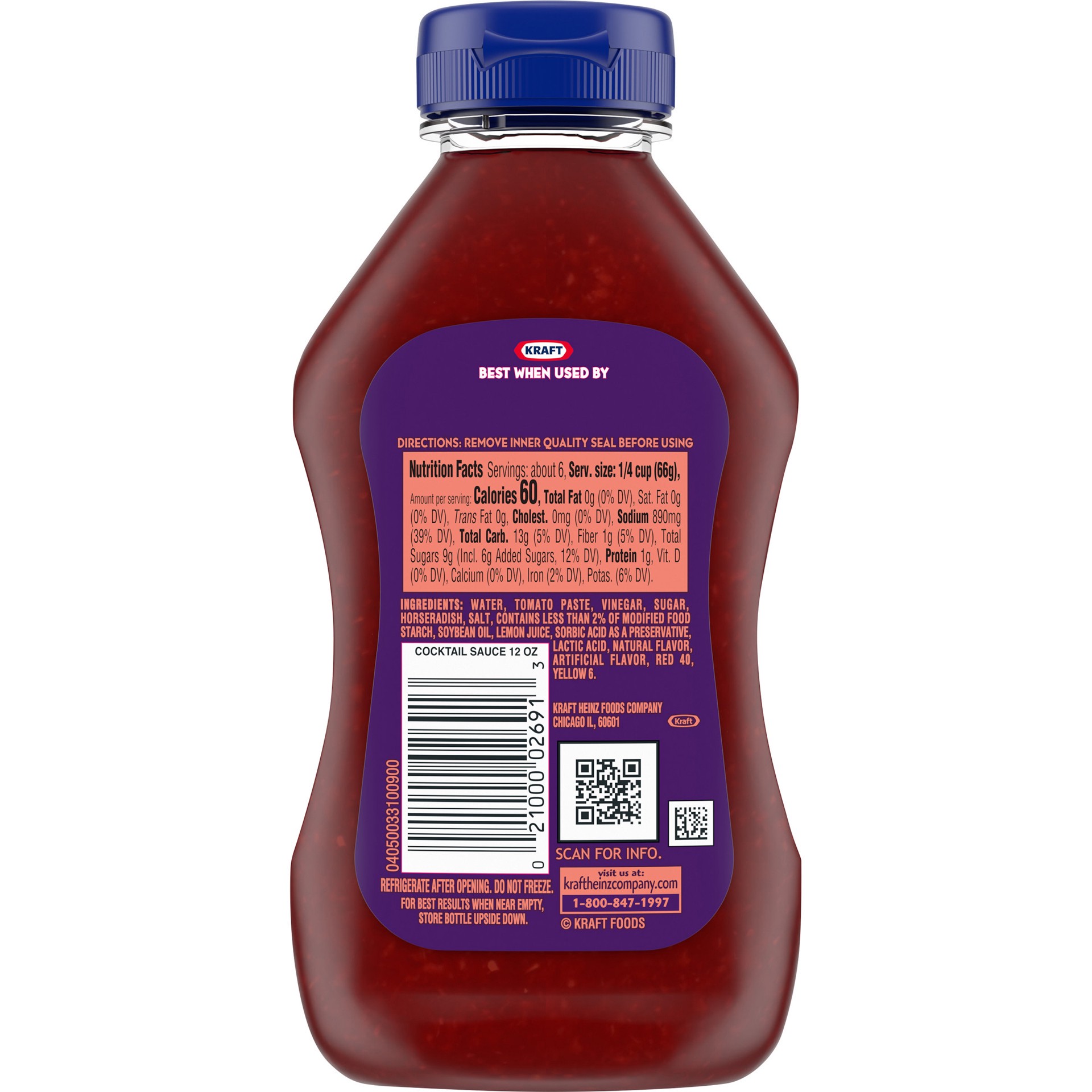 slide 3 of 5, Kraft Cocktail Sauce, 12 fl oz Bottle, 12 fl oz