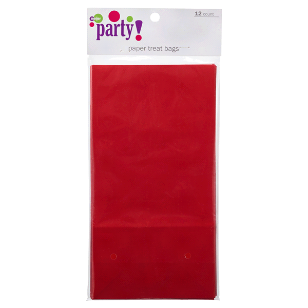 slide 1 of 1, Meijer Paper Treat Bags, Red, 12 ct