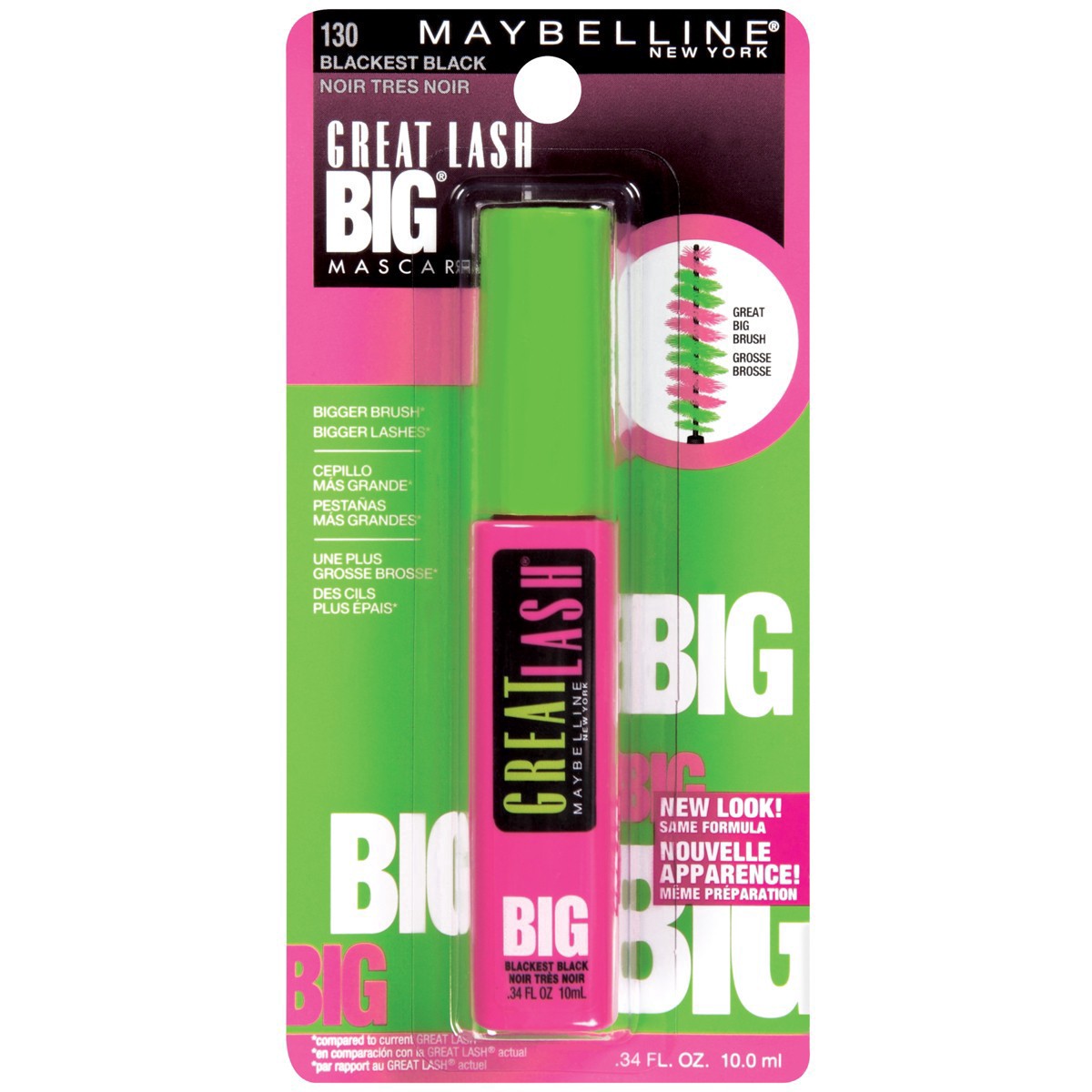 slide 3 of 49, Maybelline Great Lash Big Washable Mascara - 130 Blackest Black - 0.34 fl oz, 0.34 fl oz