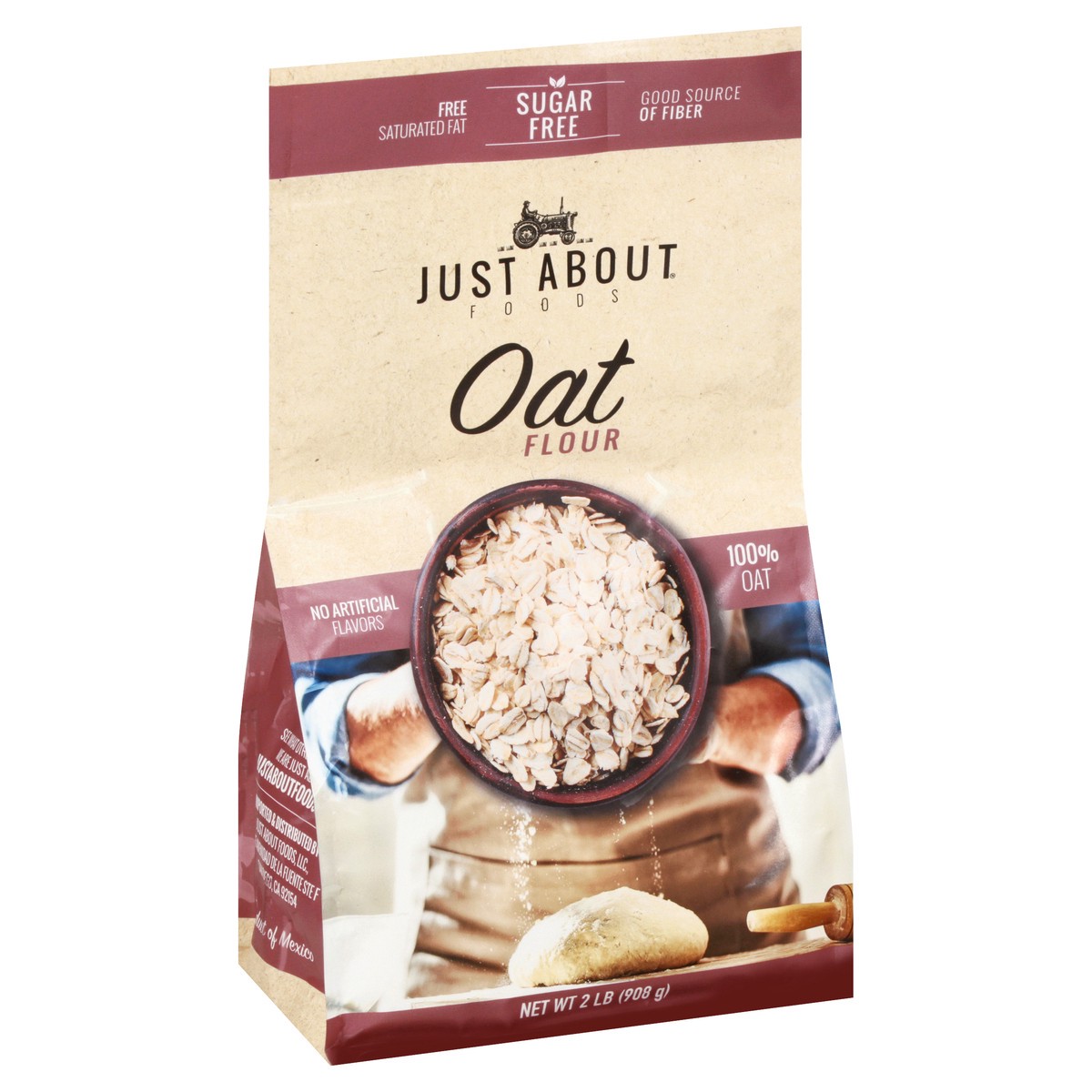 slide 4 of 9, Just About Foods Oat Flour, 2 lb