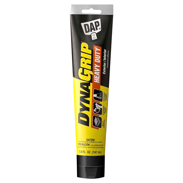 slide 1 of 1, DAP DYNAGRIP Heavy Duty Construction Adhesive (with stand up tray), White, 5 fl oz