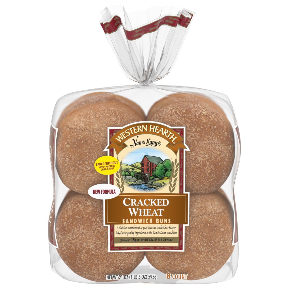 slide 1 of 1, Western Hearth Cracked Wheat Sandwich Buns, 8 ct; 21 oz