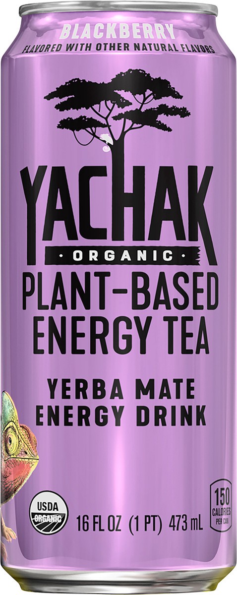 slide 2 of 4, Yachak Organic Yerba Mate Energy Drink Plant Based Energy Tea Blackberry 16 Fl Oz Can, 16 oz
