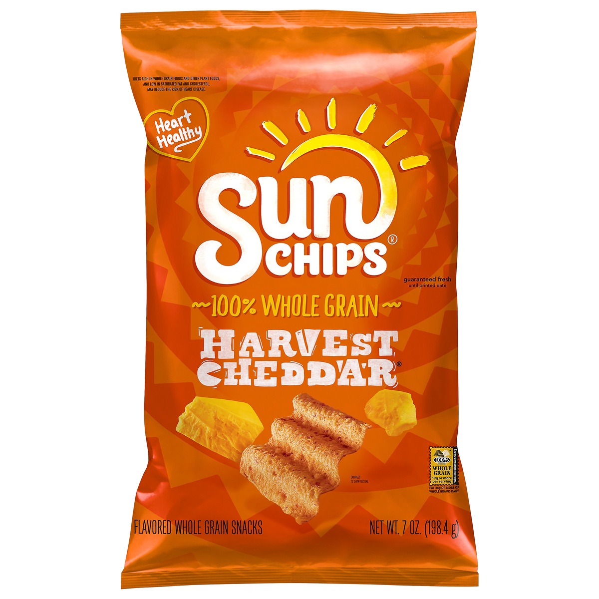 slide 1 of 5, SunChips Harvest Cheddar Flavored Wholegrain Snacks, 7 oz