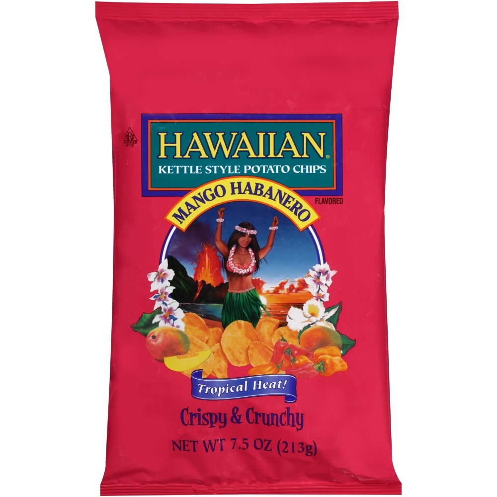 slide 1 of 1, Hawaiian Potato Chips, Kettle Style, Mango Habanero, 7.5 oz
