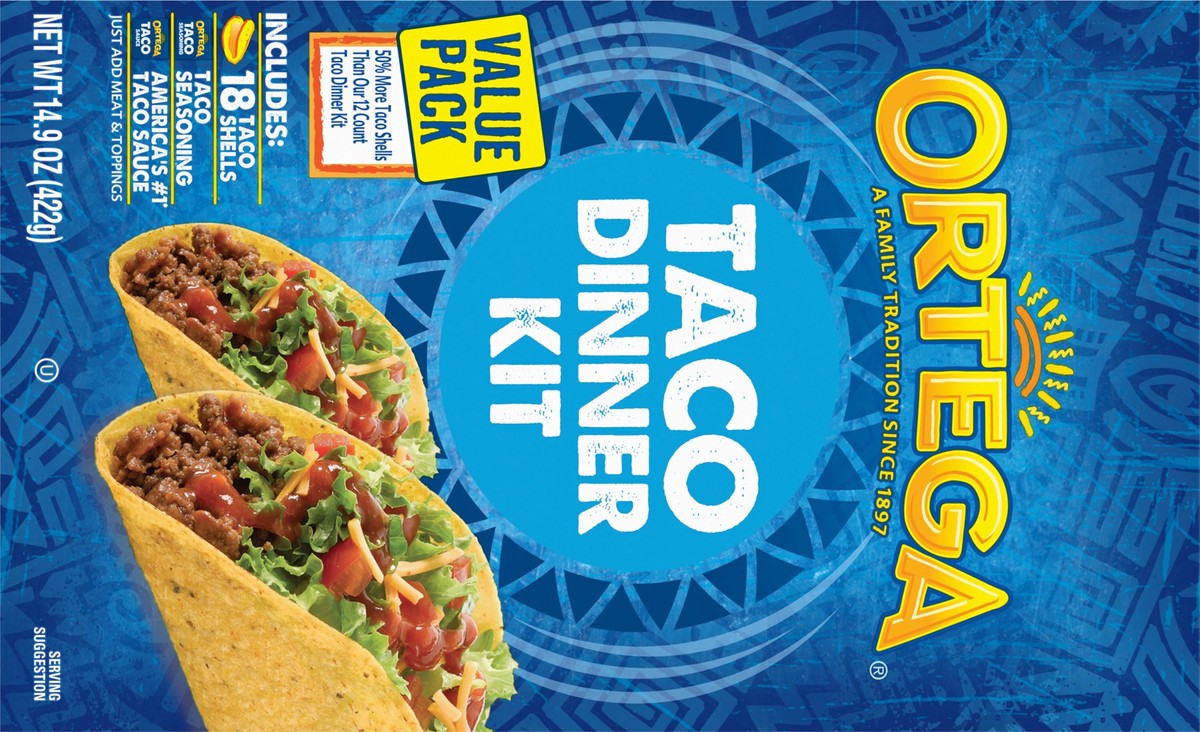 slide 11 of 14, Ortega Taco Dinner Kit Value Pack, 14.9 oz, 1 ct