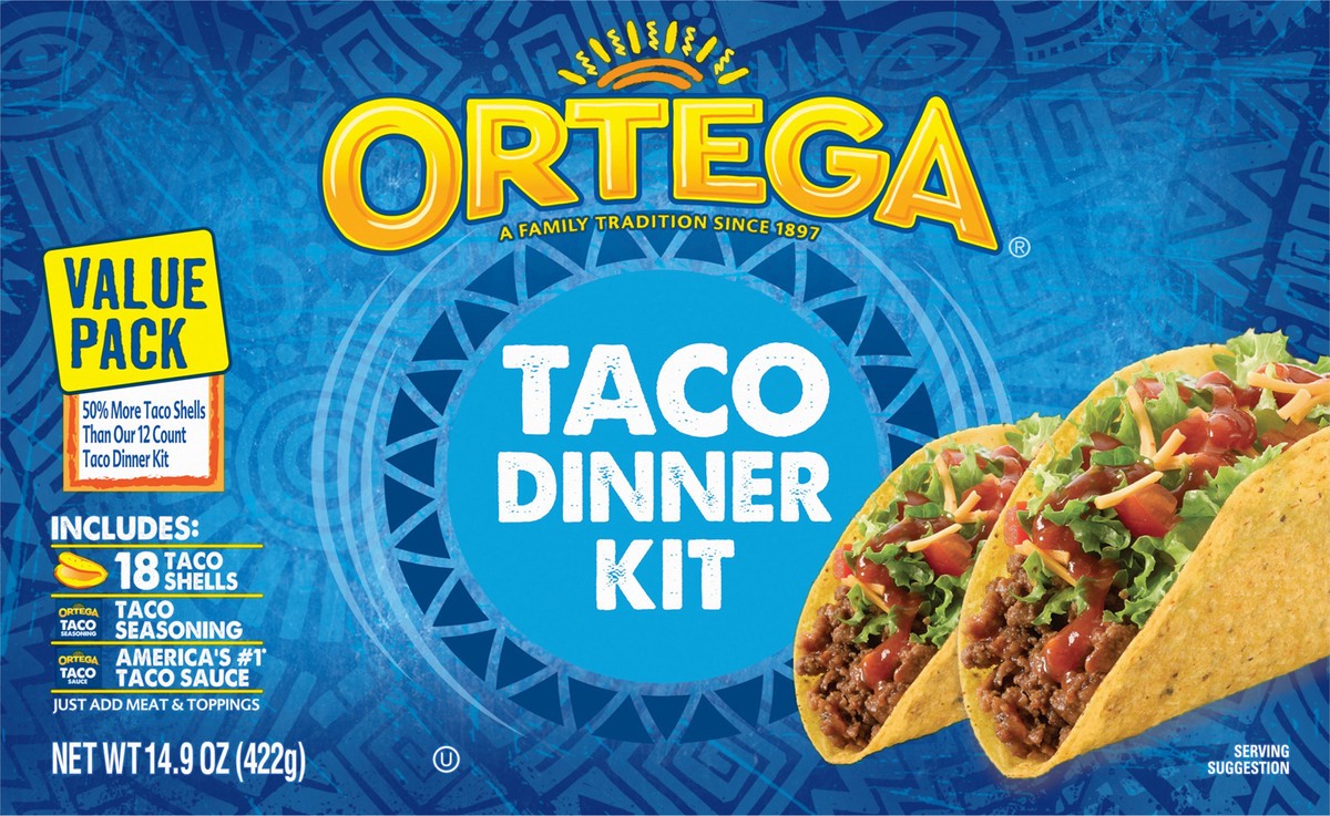slide 5 of 14, Ortega Taco Dinner Kit Value Pack, 14.9 oz, 1 ct