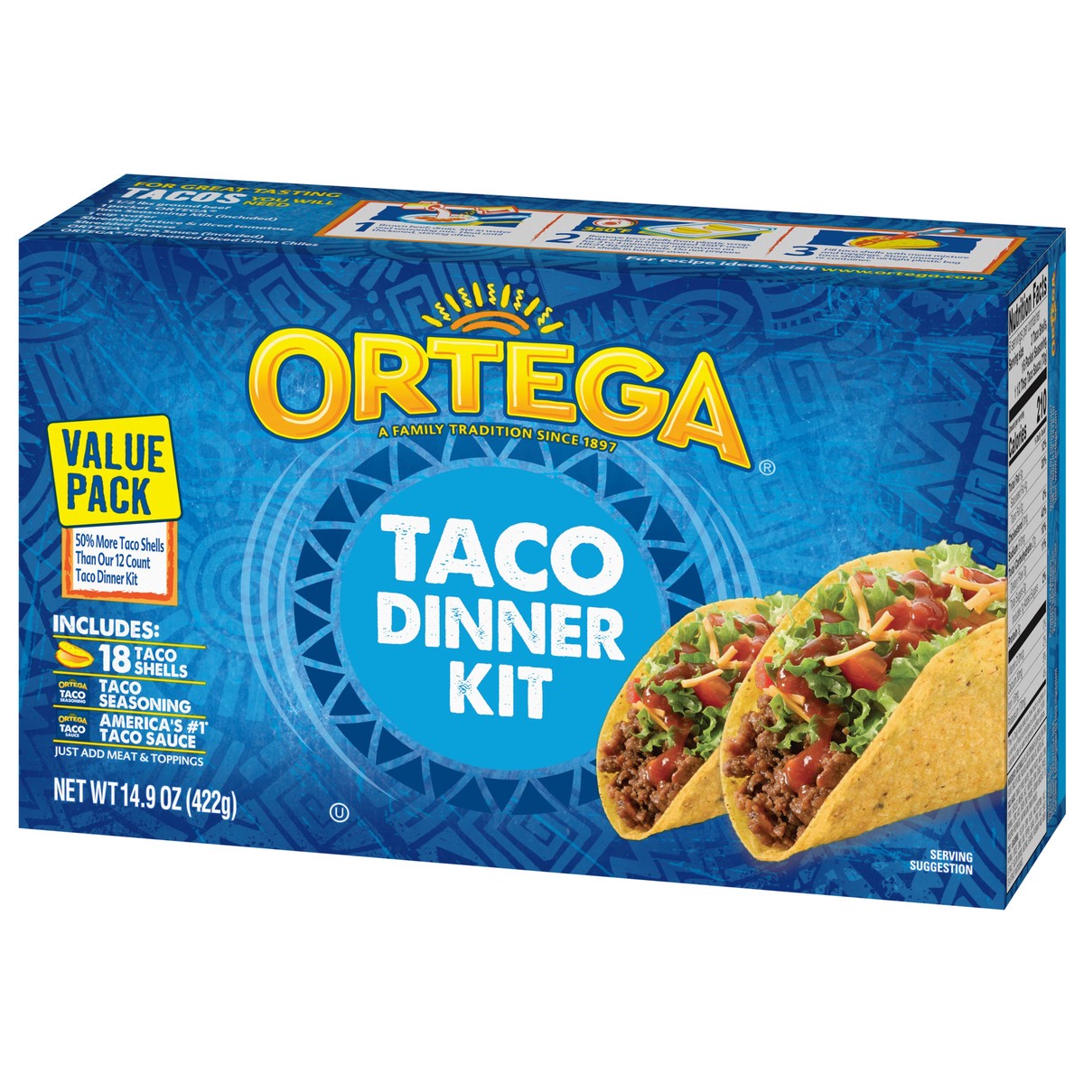 slide 7 of 14, Ortega Taco Dinner Kit Value Pack, 14.9 oz, 1 ct