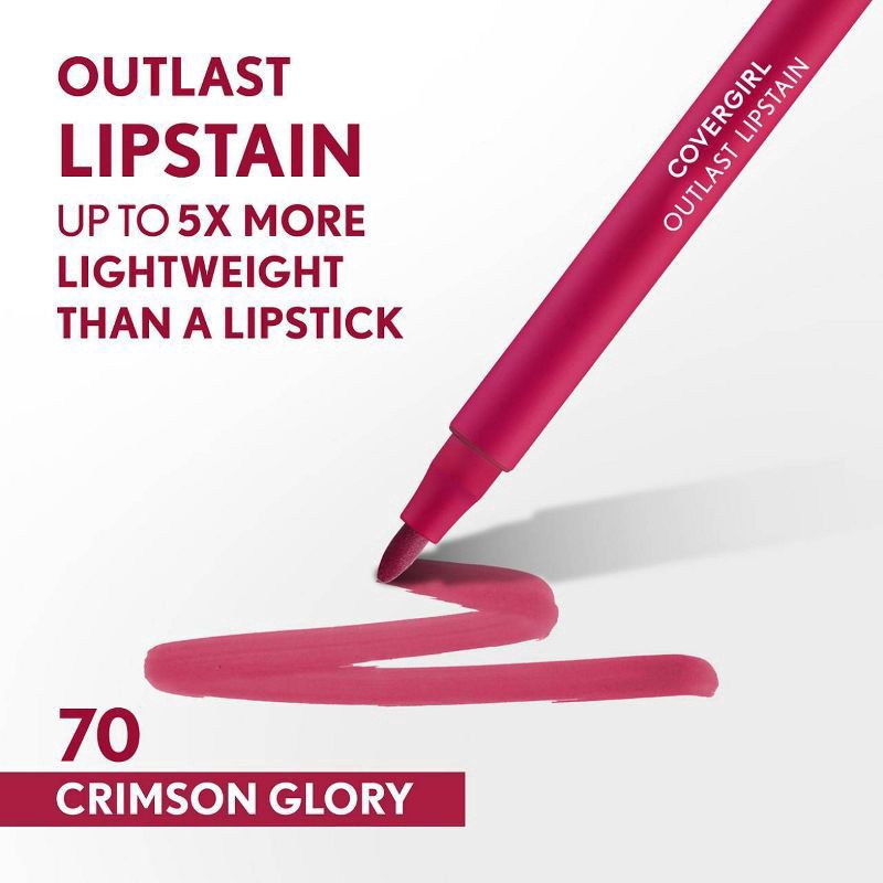 slide 6 of 9, Covergirl Outlast Lipstain - Glory, 1 ct