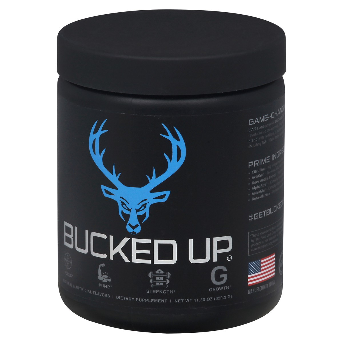 slide 3 of 13, Bucked Up Blue Raspberry Flavor Pre-Workout Supplement 11.30 oz, 11.3 oz