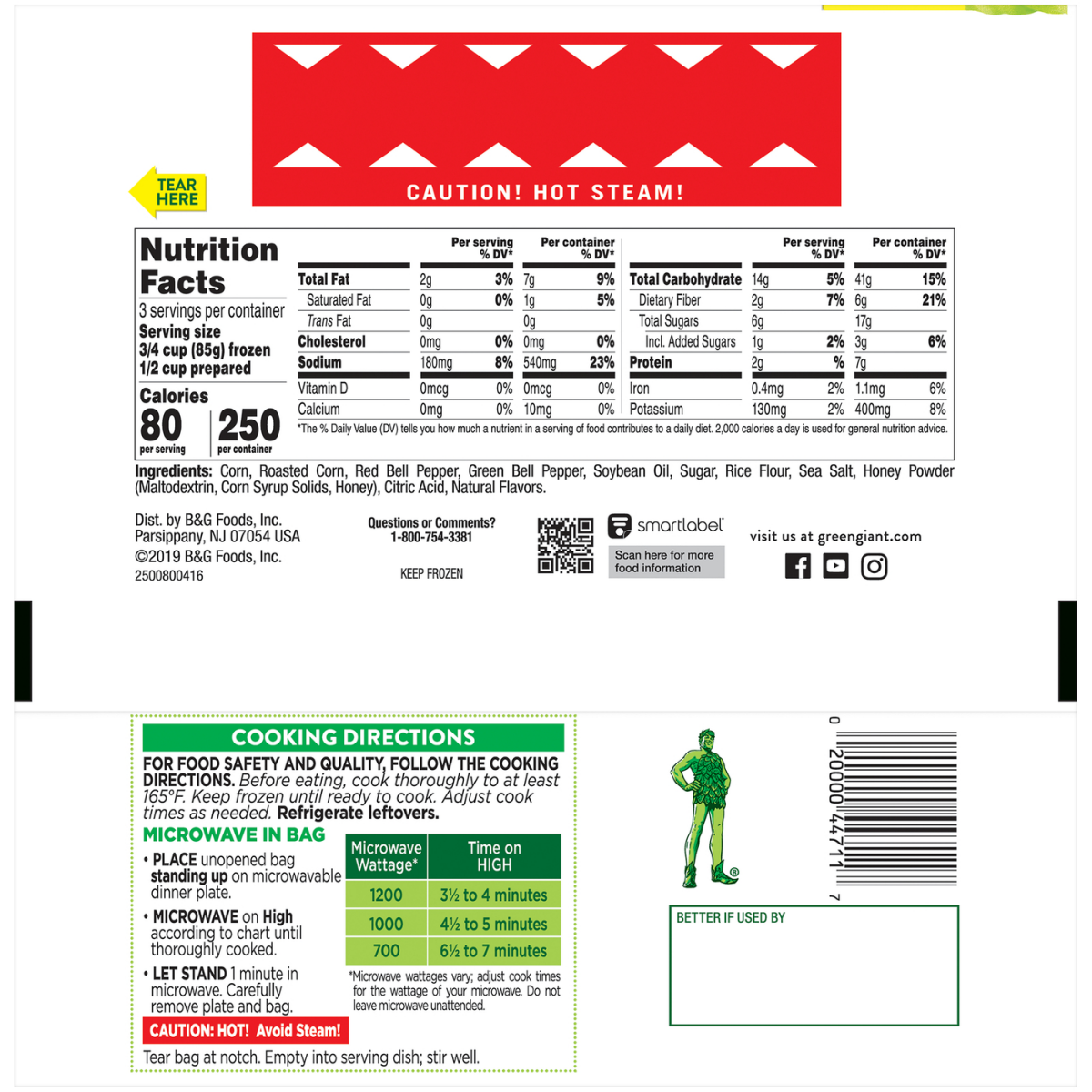 slide 2 of 2, Green Giant Simply Steam Seasoned Honey Roasted Sweet Corn 9 oz, 9 oz
