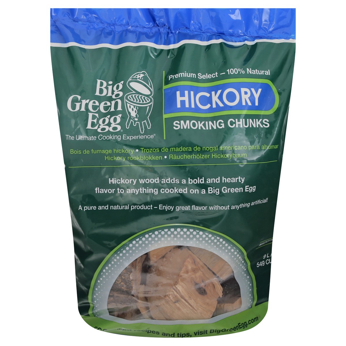 slide 9 of 11, Big Green Egg Hickory Smoking Chunks 9 lt, 9 liter