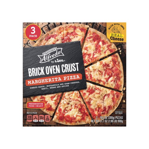 slide 1 of 1, frozen margherita brick oven style pizza, 3 x 10.56 oz