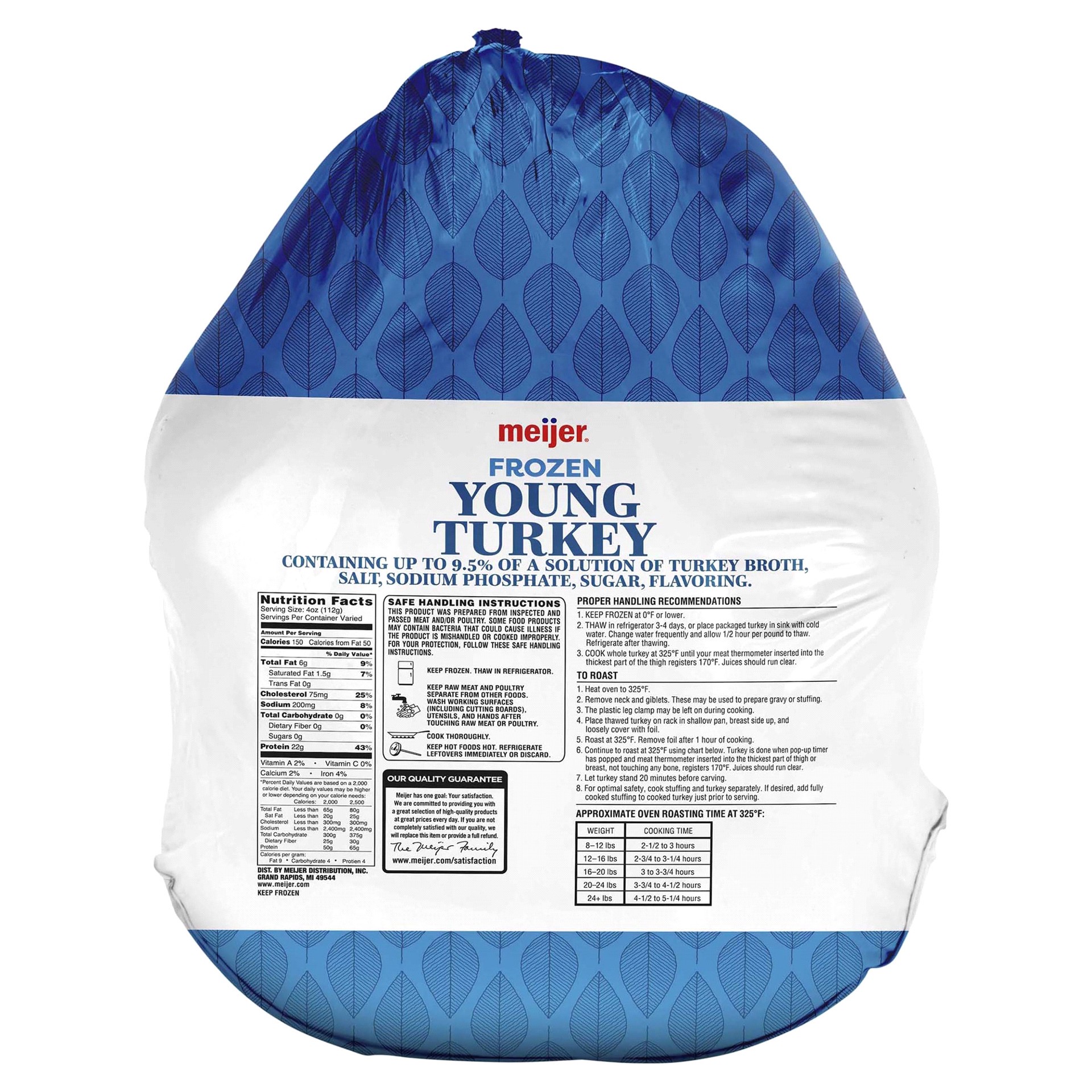 slide 5 of 5, Meijer Frozen Young Turkey, 20 to, per lb