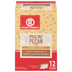 Rouses Markets Single Serve Cups Praline Pecan Blend Ground Coffee- 12 ct