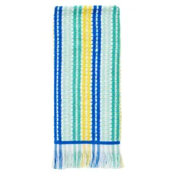 Meijer Corporate Seasonal Mcs Multi Stripe Hand Towel, 16 In X 25 In, Jade