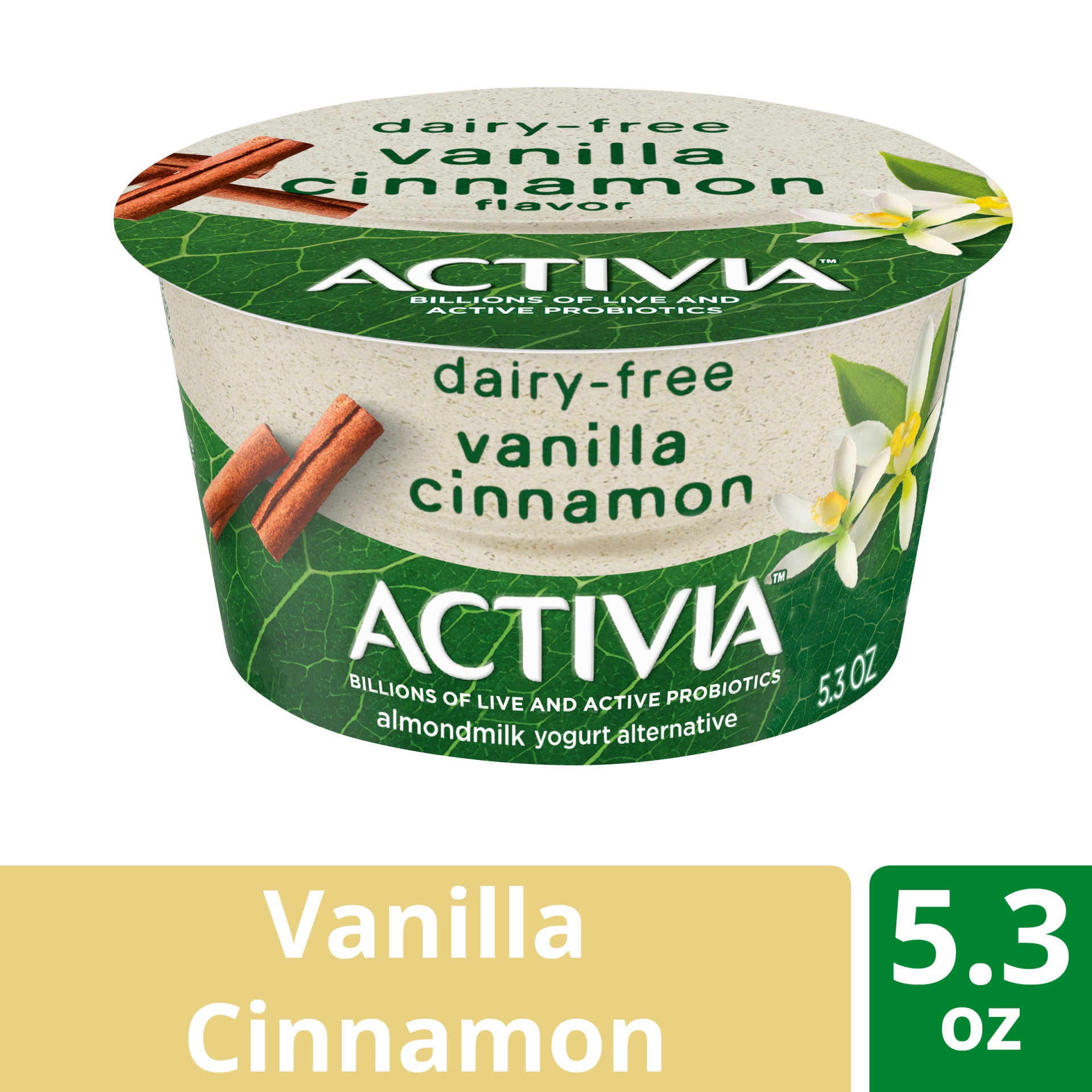 slide 1 of 7, Activia Vanilla Cinnamon Almond Milk Yogurt Alternative, 5.3 oz
