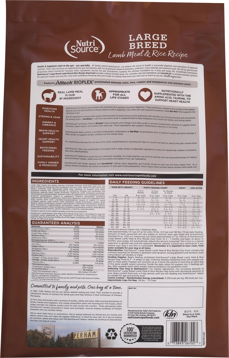 slide 5 of 14, NutriSource Large Breed Lamb Meal & Rice Recipe Dog Food 26 lb, 26 lb