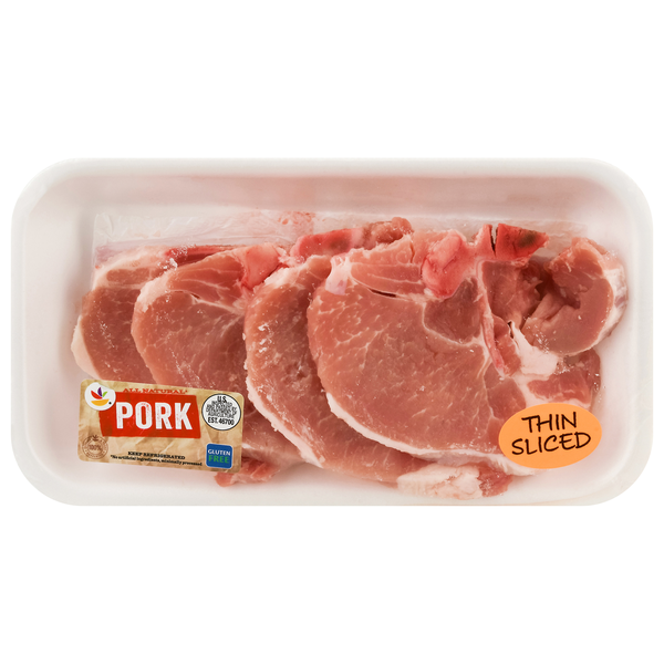slide 1 of 1, Giant Bone-In Thin Cut Center Cut Pork Chops - 3 ct Fresh, per lb