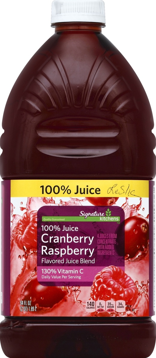 slide 2 of 4, Signature Select Cranberry Raspberry 100% Juice 64 fl oz, 