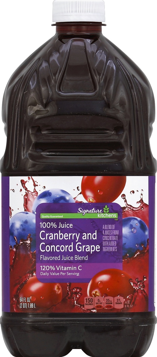 slide 2 of 4, Signature Select Cranberry Concord Grape 100% Juice 64 fl oz, 64 fl oz