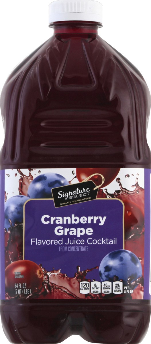 slide 2 of 7, Signature Select Cranberry Grape Juice Cocktail 64 fl oz, 