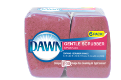 slide 1 of 1, Dawn Gentle Scrubber Sponge, 6 ct