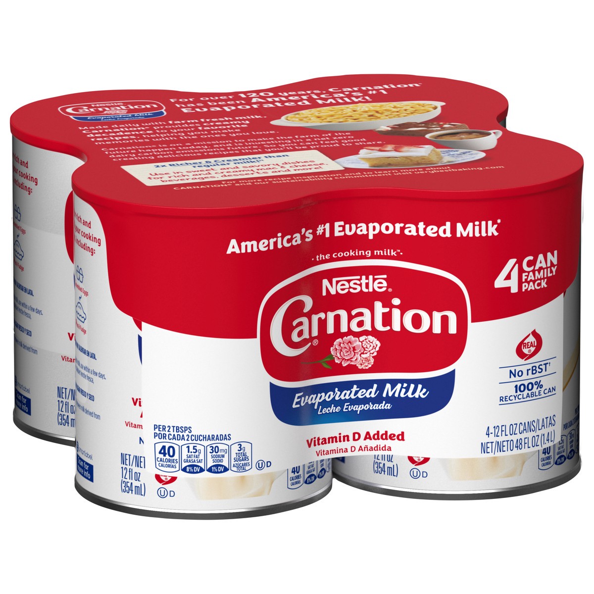 slide 5 of 8, Carnation Vitamin D Added Evaporated Milk, 4 ct