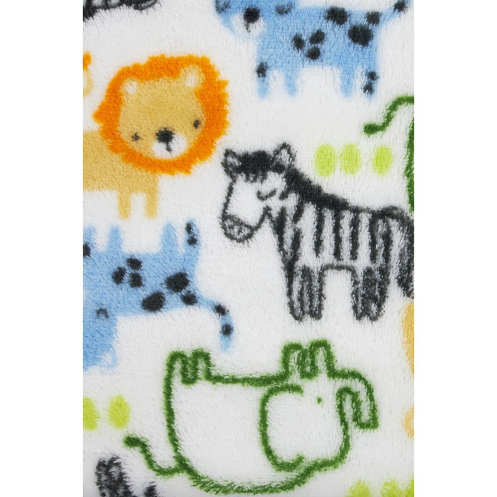 slide 3 of 4, Cutie Pie Safari Print Plush Baby Blanket, 1 ct