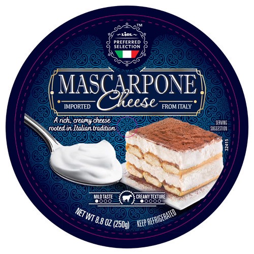 slide 1 of 1, Lidl Preferred Selection mascarpone cheese, 8.8 oz