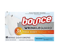 slide 1 of 1, Bounce Mega Fabric Softener Dryer Sheets, Unscented, 60 ct