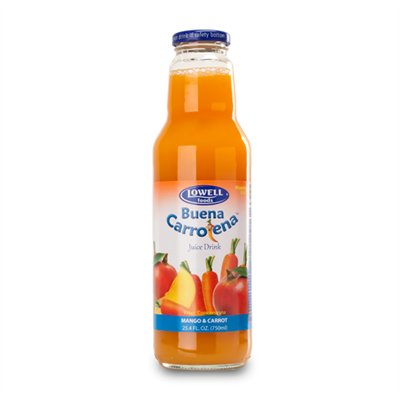 slide 1 of 1, Lowell Buena Carrtna Mango & Carrot Jce - 750 ml, 750 ml