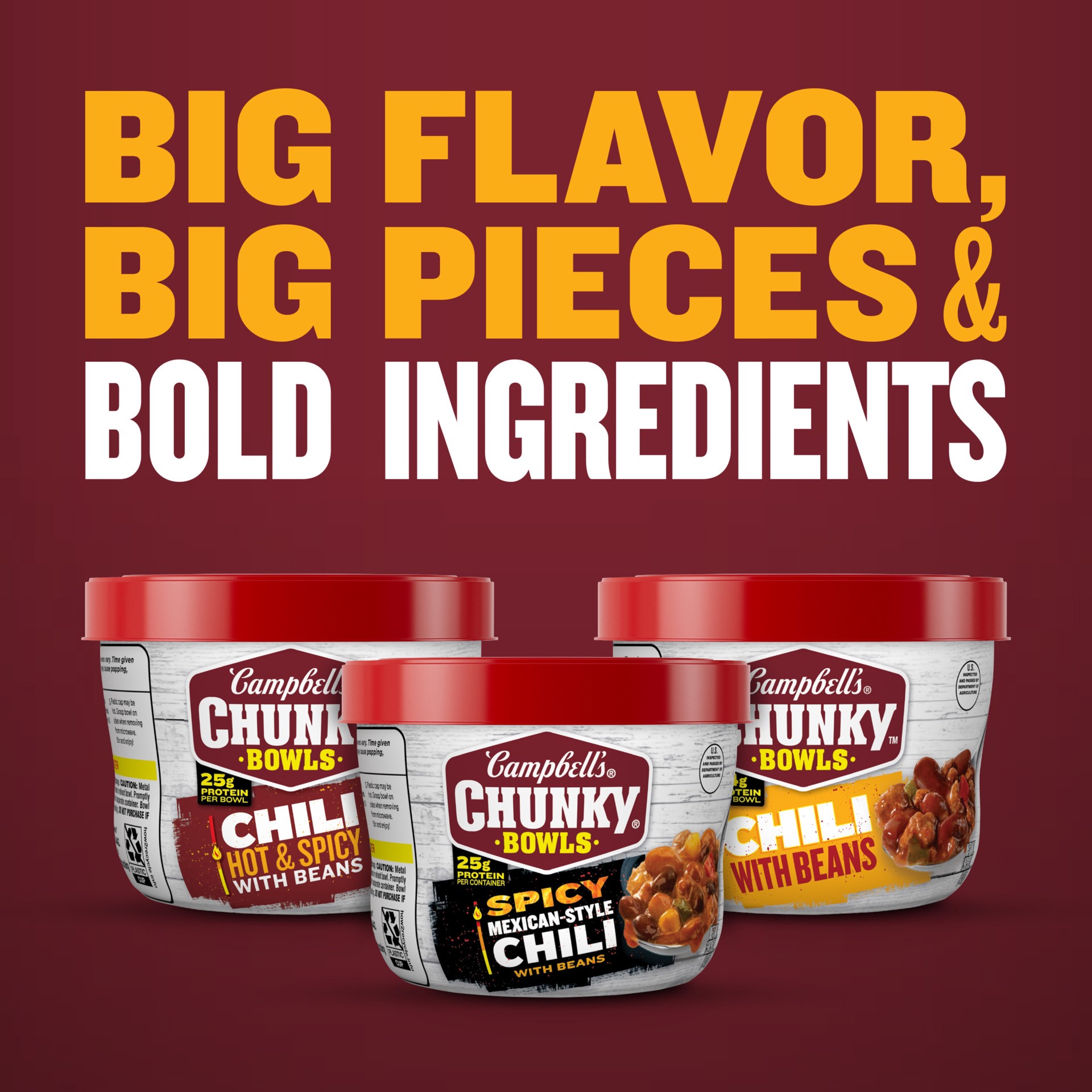 slide 5 of 9, Campbell's Campbell’s Chunky White Bean Chicken Chili, 15.25 oz Bowl, 15.250 oz