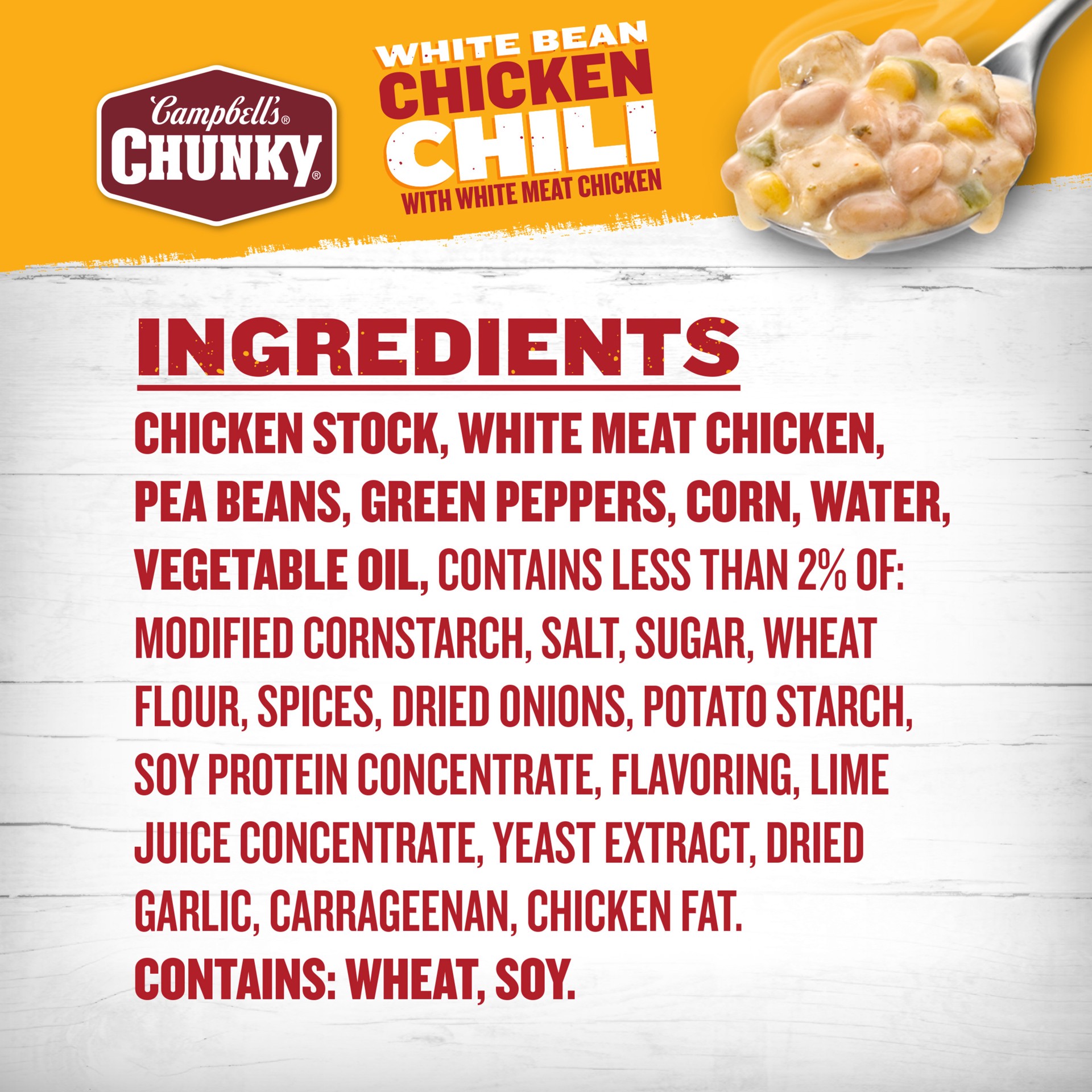 slide 2 of 9, Campbell's Campbell’s Chunky White Bean Chicken Chili, 15.25 oz Bowl, 15.250 oz