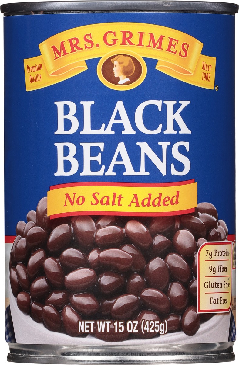 slide 4 of 9, Mrs Grimes No Salt Added Black Beans 15 oz, 15 oz