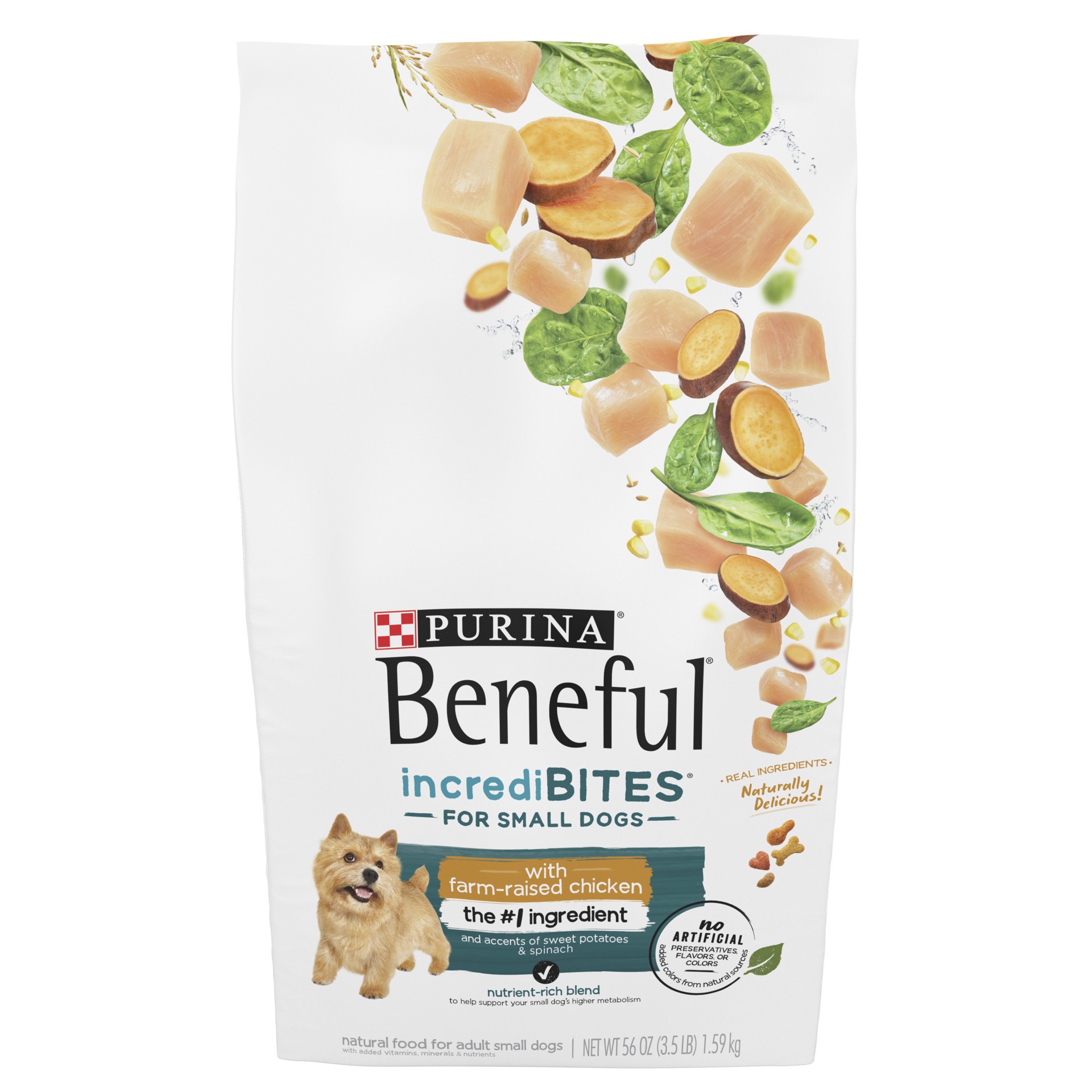 slide 1 of 9, Beneful Purina Beneful IncrediBites With Farm-Raised Chicken Small Breed Dry Dog Food, 3.5 lb