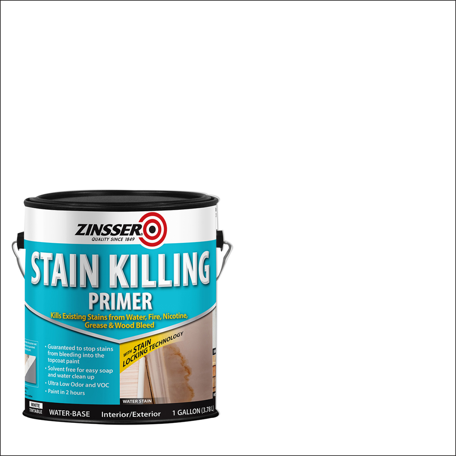 slide 1 of 2, Zinsser Stain Killing Flat Primer- Gallon, White, 1 ct