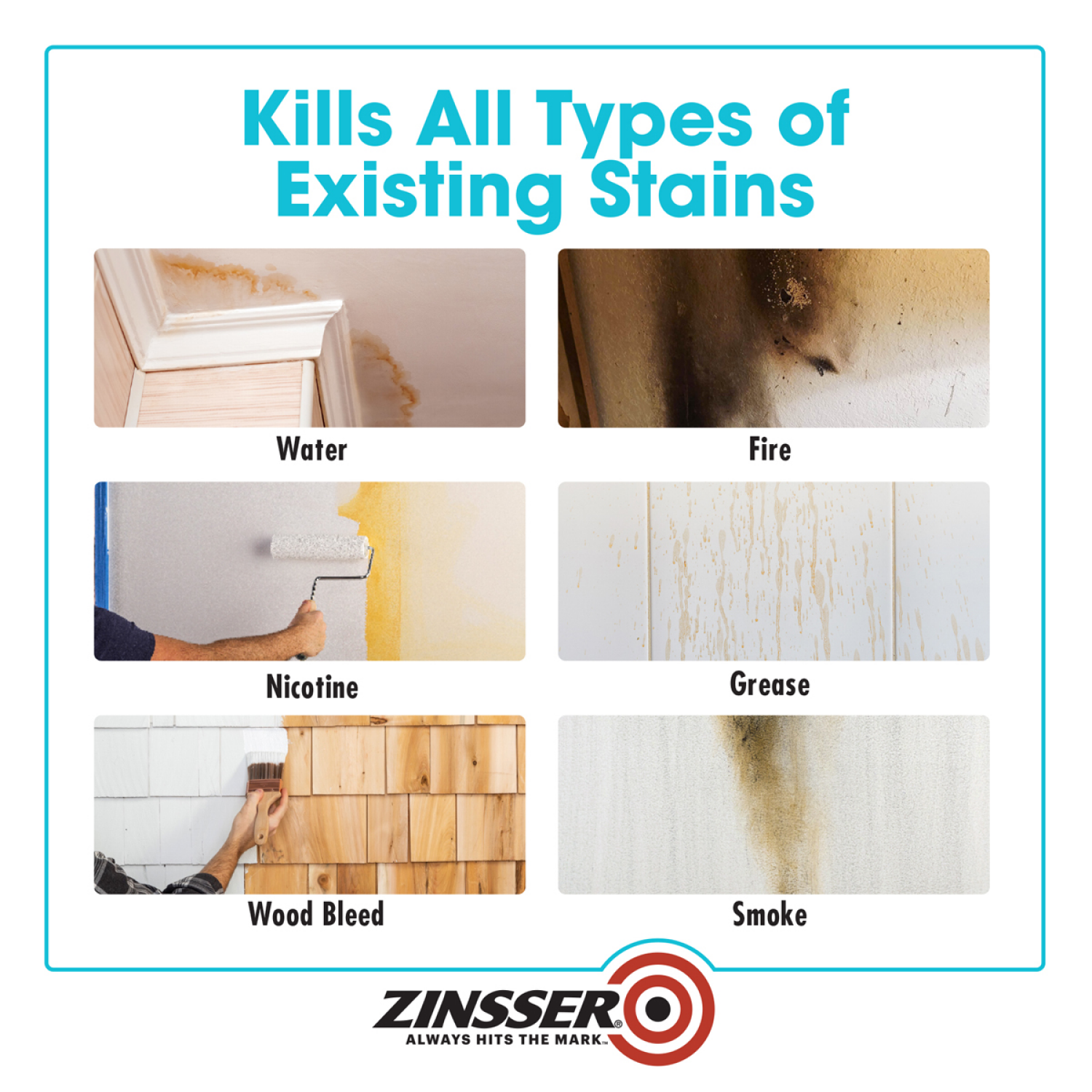 slide 3 of 5, Zinsser Stain Killing Flat Primer- Quart, White, 1 ct