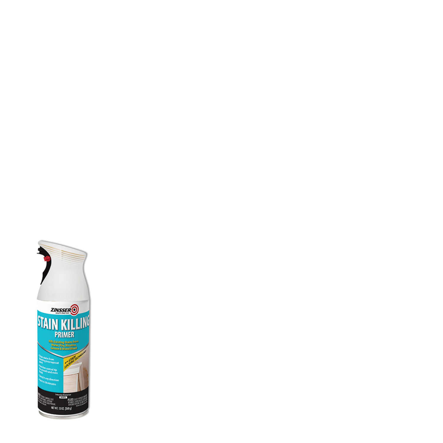 slide 1 of 4, Zinsser Stain Killing Flat Primer, White, 13 oz