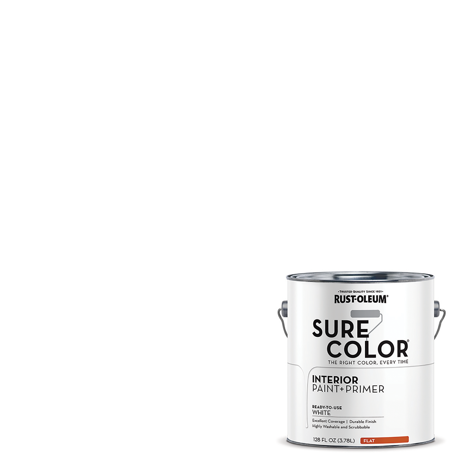 slide 1 of 5, Rustoleum Rust-Oleum Sure Color Wall Paint, Gallon, Flat White, 1 ct