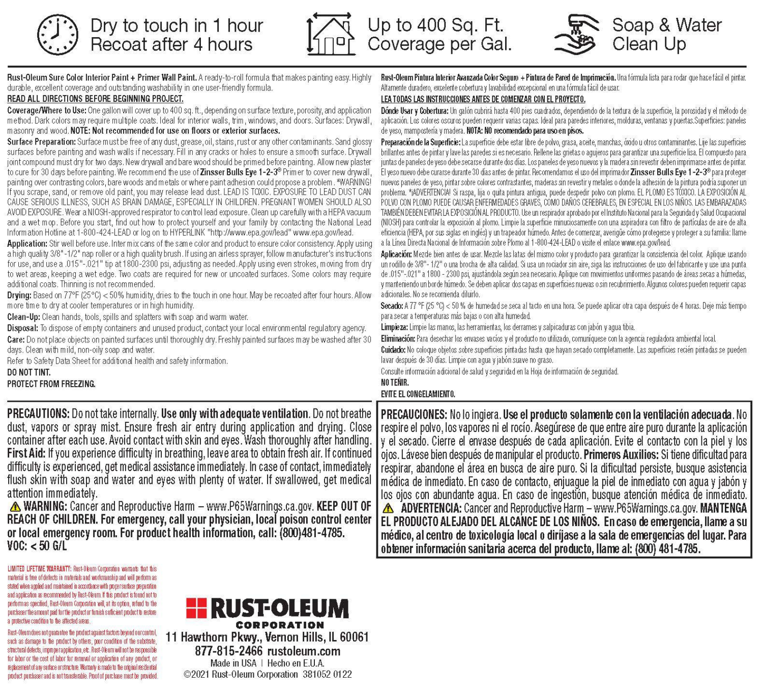 slide 2 of 5, Rustoleum Rust-Oleum Sure Color Wall Paint- 380223, Gallon, Eggshell Dove Gray, 1 ct