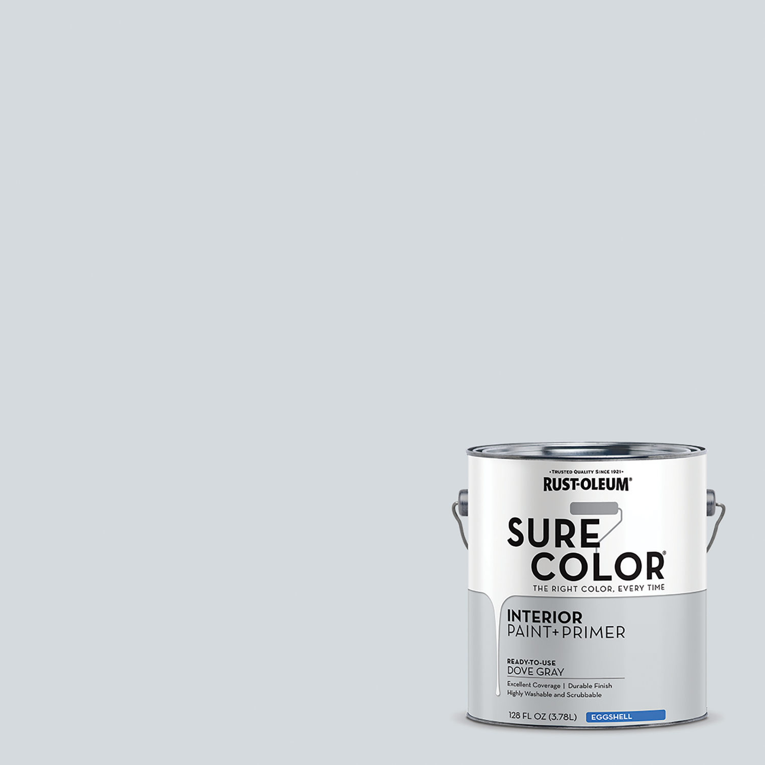 slide 1 of 5, Rustoleum Rust-Oleum Sure Color Wall Paint- 380223, Gallon, Eggshell Dove Gray, 1 ct