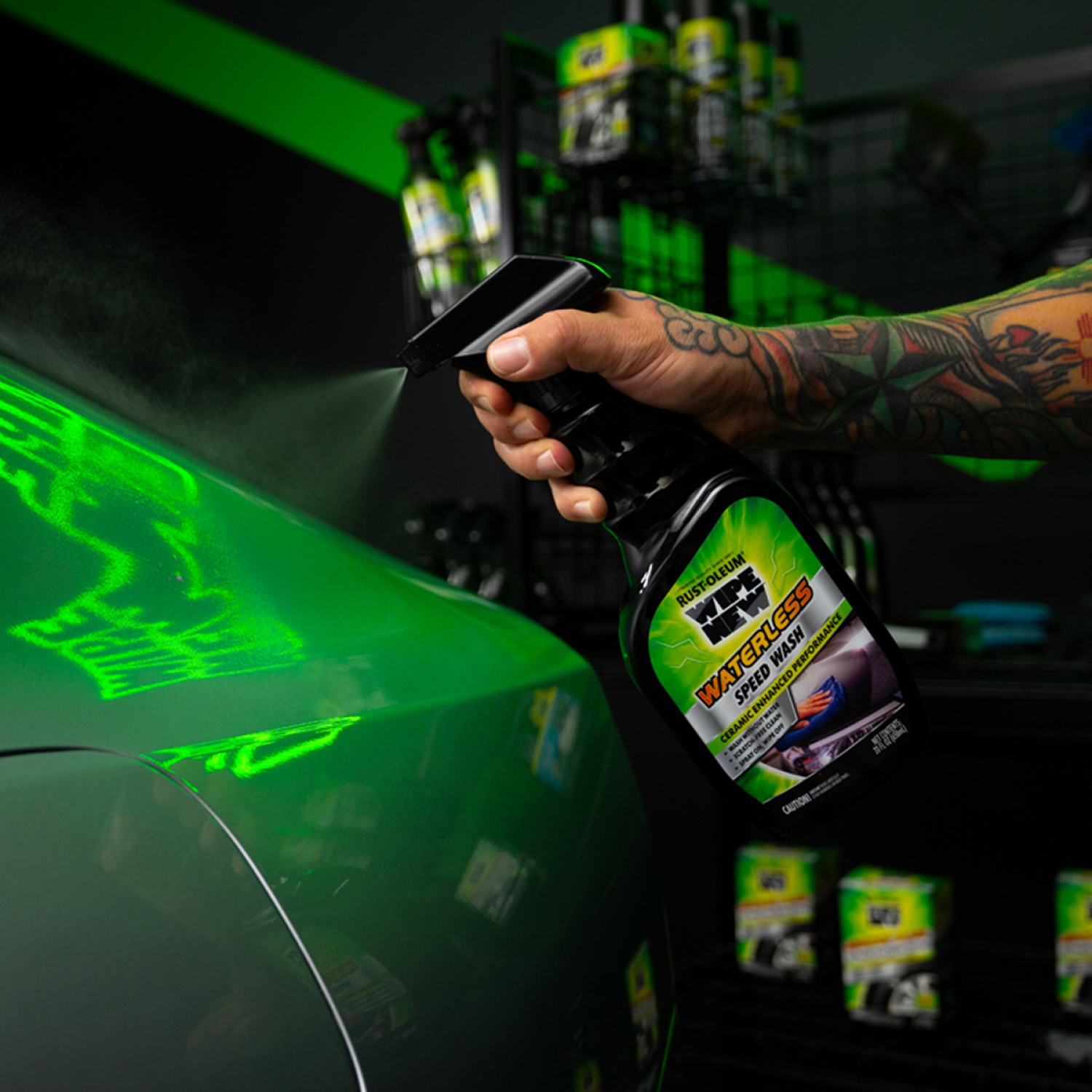 slide 3 of 5, Rustoleum Rust-Oleum Wipe New Waterless Speed Wash spray, 22 oz