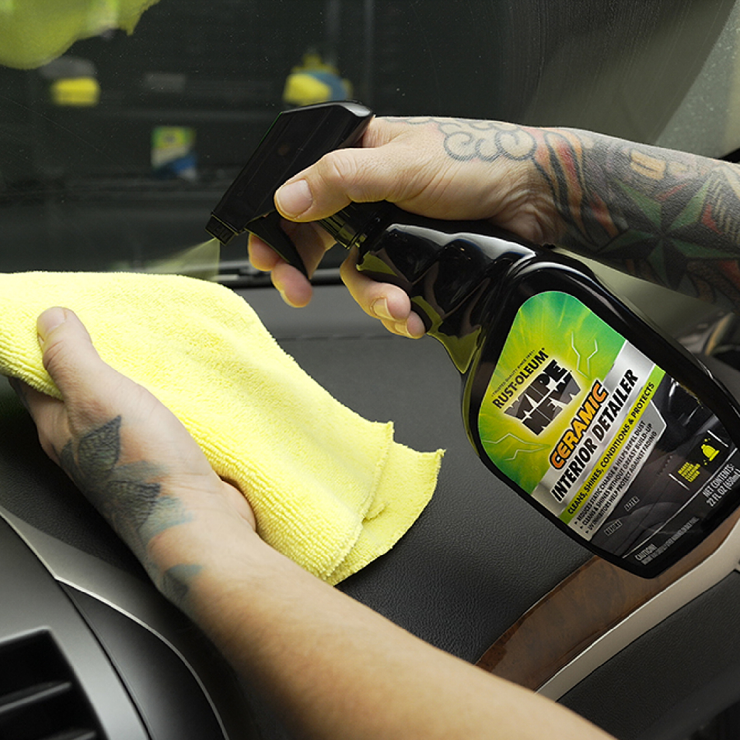 slide 4 of 4, Rustoleum Rust-Oleum Wipe New Total Care Ceramic Interior Detailer spray, 22 oz