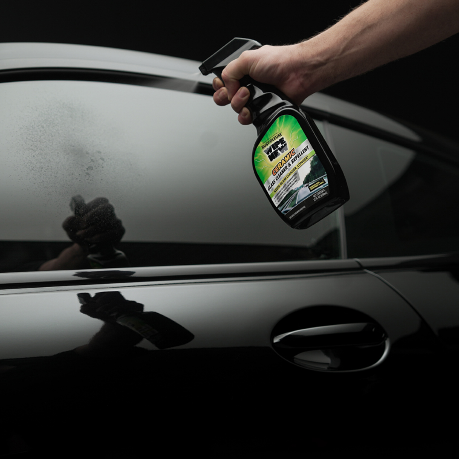 slide 2 of 5, Rustoleum Rust-Oleum Wipe New Clean & Clear Glass Cleaner & Repellent spray, 22 oz